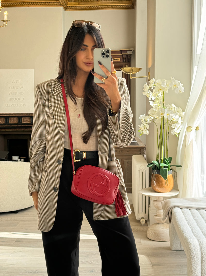 Gucci Red Soho Disco Leather Crossbody Bag