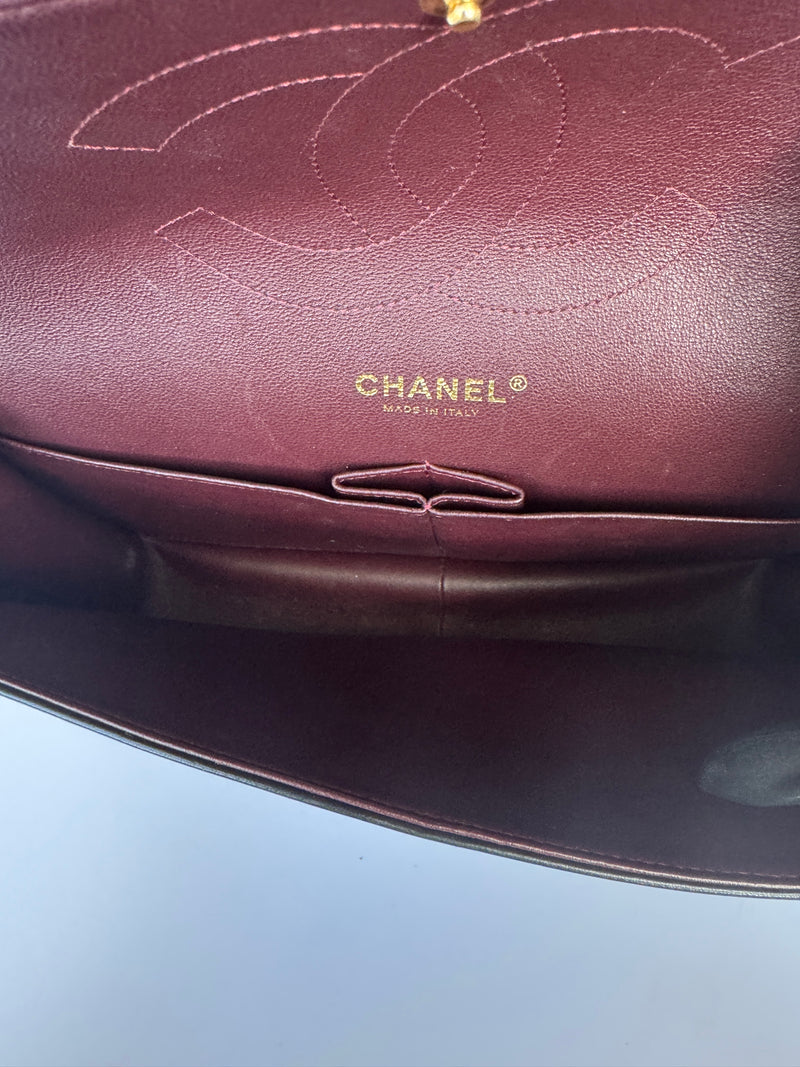 Chanel Black Lambskin Leather Jumbo Classic Double Flap GHW