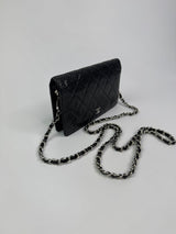 Chanel Wallet On Chain In Black Perforated Lambskin SHW