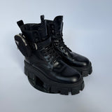 Prada Monolith leather and Re-Nylon boots With Pouch (Size 39 /UK 6)