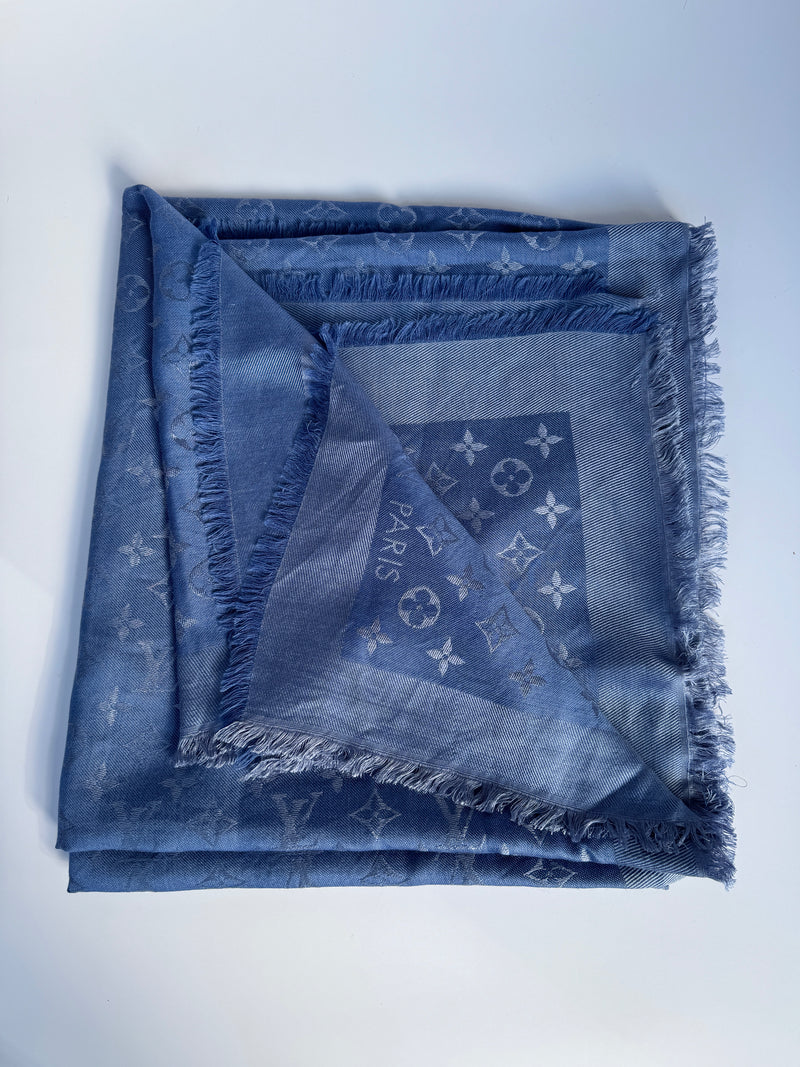 Louis Vuitton Blue Monogram Shawl