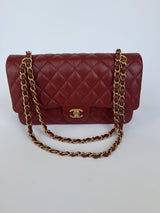 Chanel Medium Classic Quilted Flap Iridescent Burgundy Caviar GHW