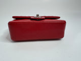 Chanel Mini Rectangle Flap Bag In Red Caviar SHW