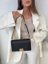 Chanel Boy Bag Medium In Black Lambskin GHW