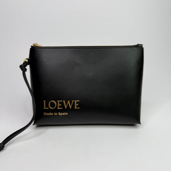 LOEWE Logo Print Leather Pouch