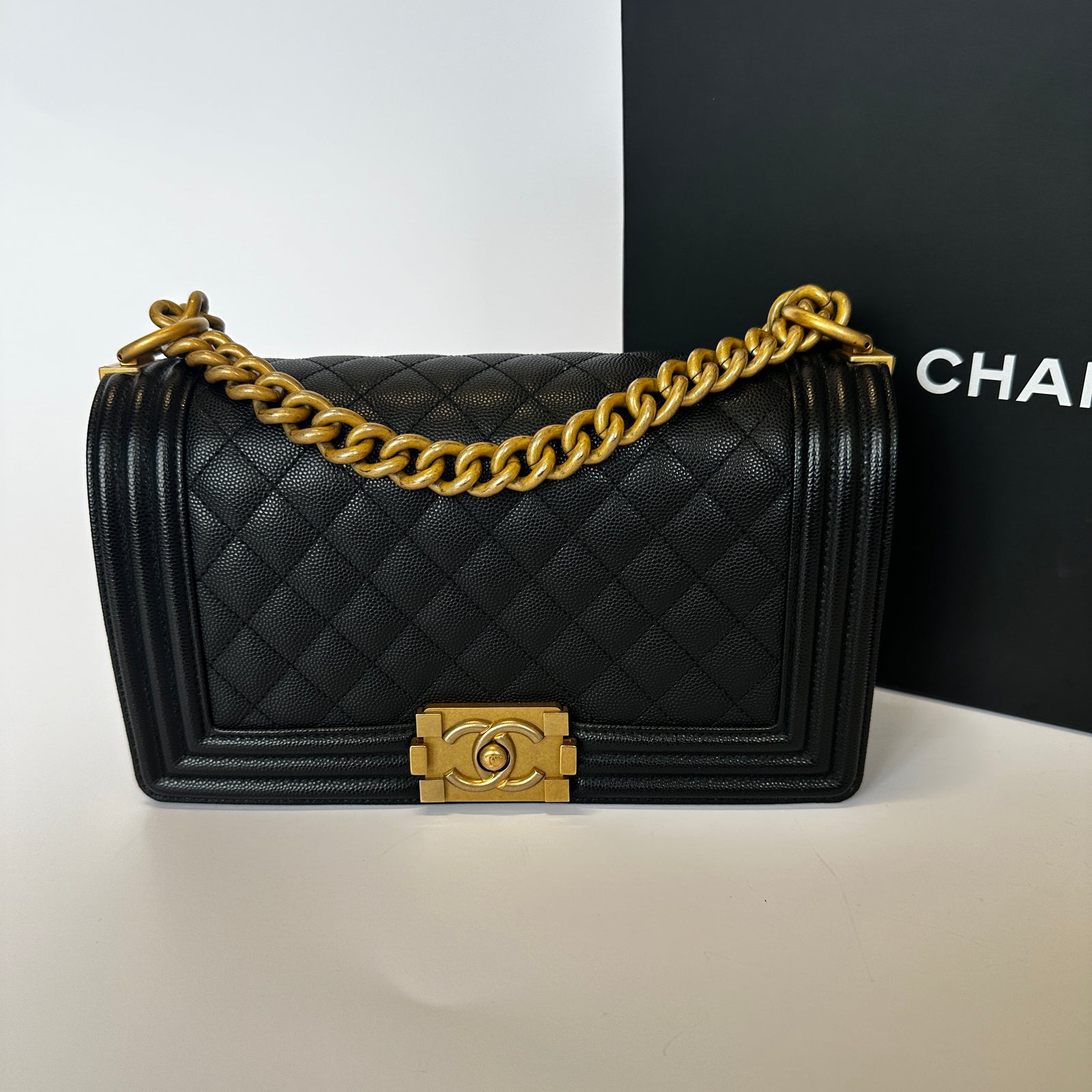 Chanel bag boy black sale