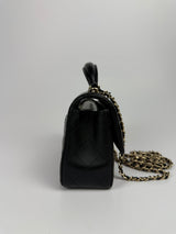 Chanel Top Handle Mini Rectangle In Black Lambskin GHW