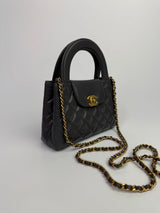 Chanel Mini Kelly Bag In Grey Calfskin GHW