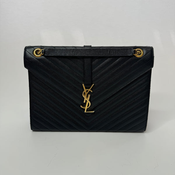 Saint Laurent Large Envelope Bag in Black GHW