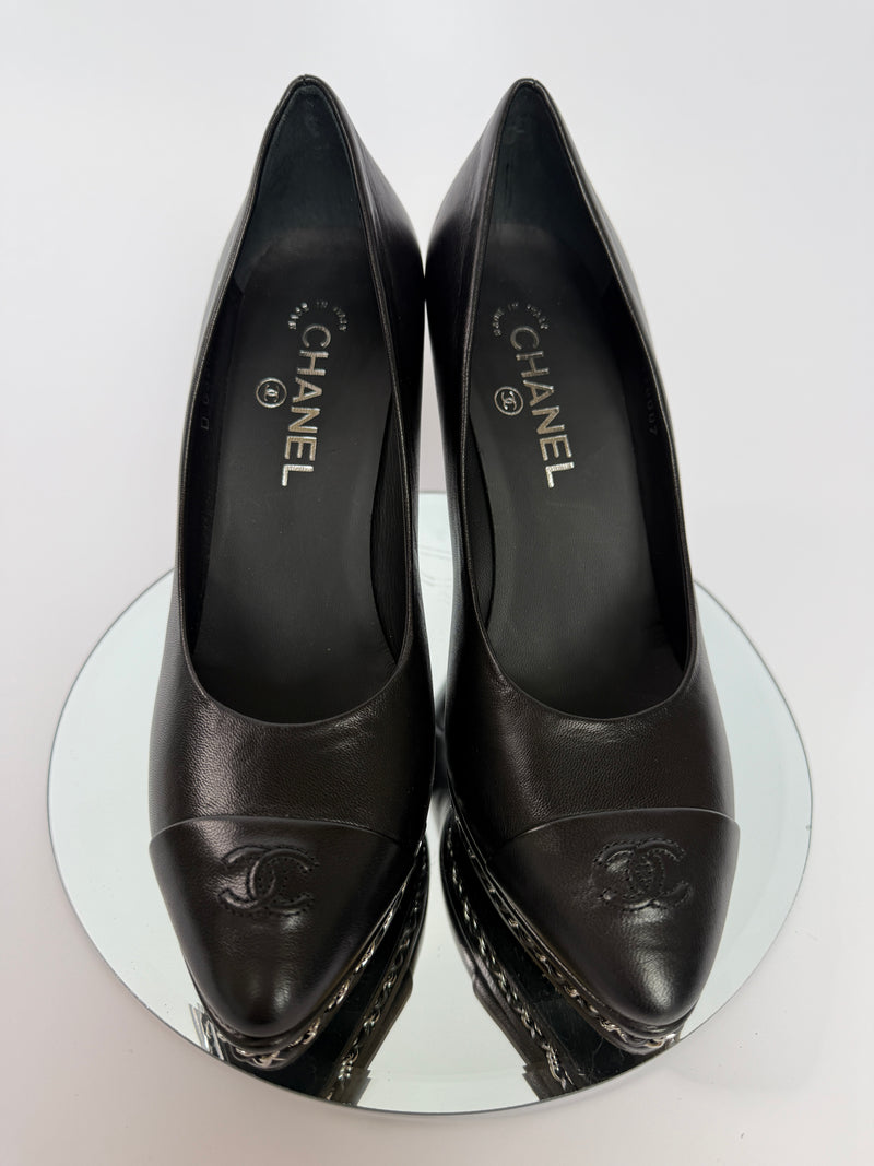 Chanel CC Toe Cap Heels  (Size 39.5/UK6.5)