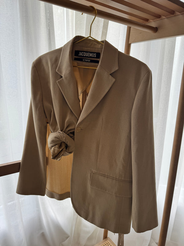 Jacquemus Baccala Asymmetric Cropped Blazer (Size 38/UK10)