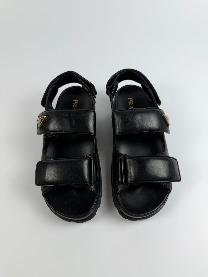 Prada Padded Nappa Leather Sandals (Size 39.5/UK6.5)