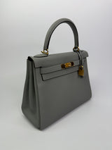 Hermès Kelly 28 In Gris Mouette Togo Leather GHW