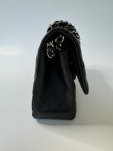 Chanel Black Lambskin Jumbo Classic Double Flap SHW