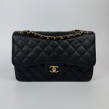 Chanel Jumbo Classic Double Flap In Black Caviar GHW