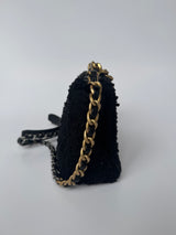 Chanel 19 Small In Black Bouclé Tweed