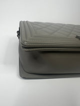 Chanel Boy Bag Medium In Grey Lambskin RHW