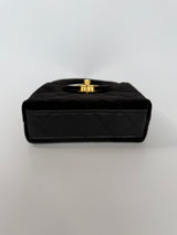 Chanel Micro Kelly Bag In Black Velvet GHW