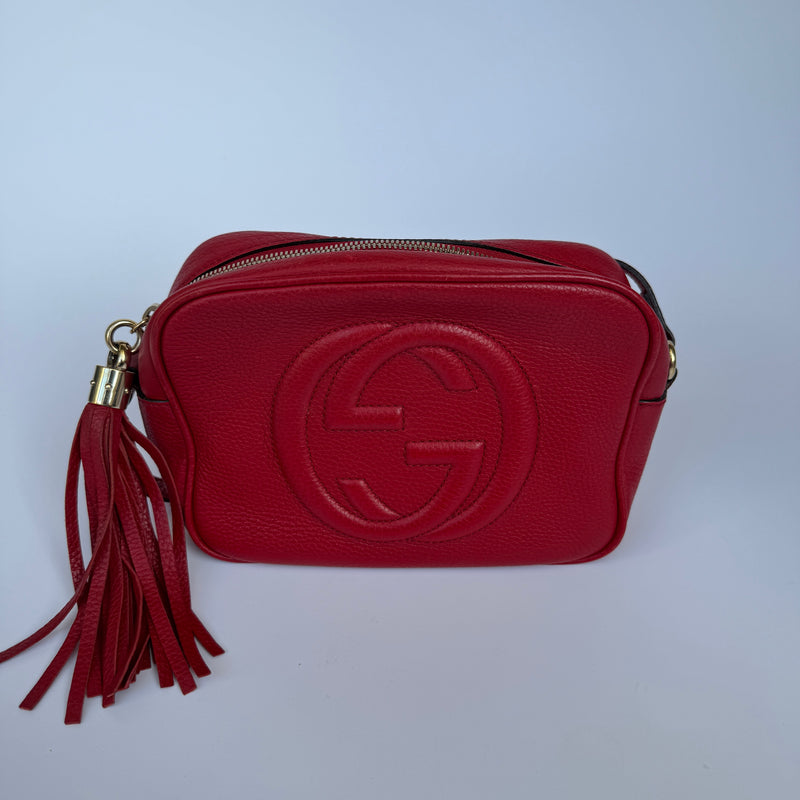 Gucci Red Soho Disco Leather Crossbody Bag