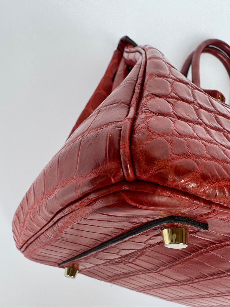 Hermès Birkin 35 Rouge H Niloticus Crocodile GHW