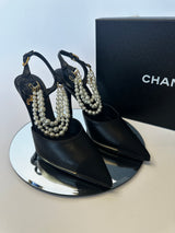 Chanel Pearl Slingbacks Pumps (Size 39 /UK 6)