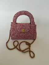 Chanel Mini Kelly Bag In Pink Tweed GHW