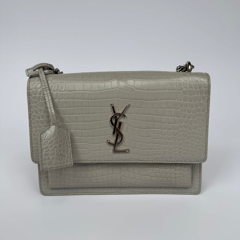 Ysl sunset grey croc sale