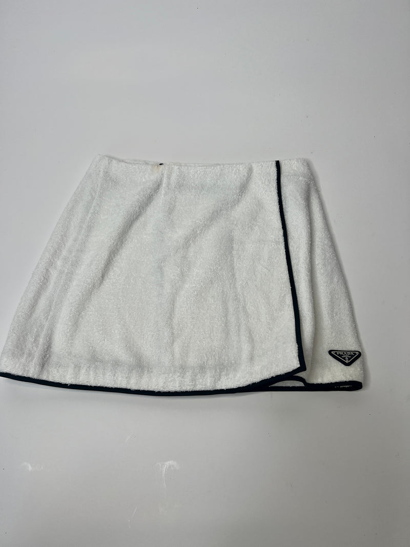 Prada White Toweling Skirt  (Size 42/UK 10)