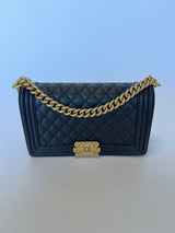 Chanel Boy Bag Medium In Black Lambskin GHW