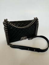 Chanel Medium Boy Bag Black Lambskin RHW