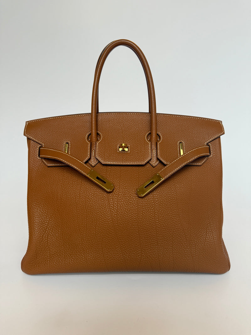 Hermès Birkin 35 In Gold Togo GHW