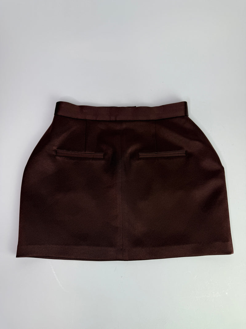 Alex Perry Alex Satin Crepe Mini Skirt (Size UK10)