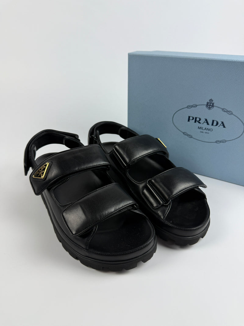 Prada Padded Nappa Leather Sandals (Size 39.5/UK6.5)