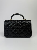 Chanel Top Handle Mini Rectangle In Black Lambskin GHW