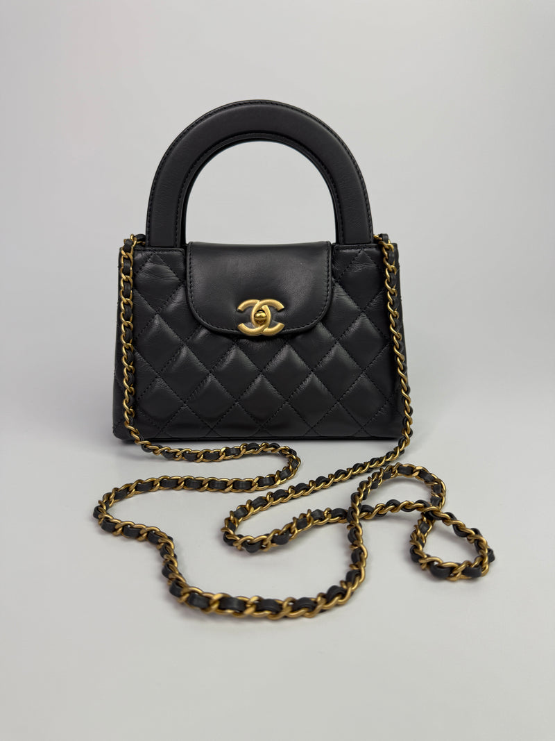 Chanel Mini Kelly Bag In Grey Calfskin GHW