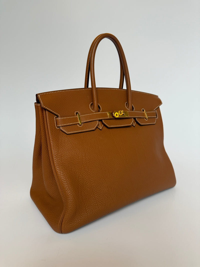 Hermès Birkin 35 In Gold Togo GHW