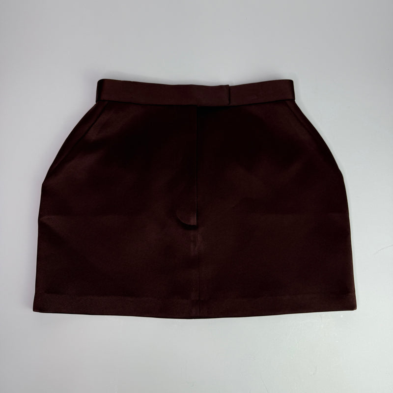 Alex Perry Alex Satin Crepe Mini Skirt (Size UK10)