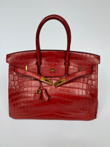 Hermès Birkin 35 Rouge H Niloticus Crocodile GHW