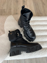 Prada Monolith leather and Re-Nylon boots With Pouch (Size 39 /UK 6)