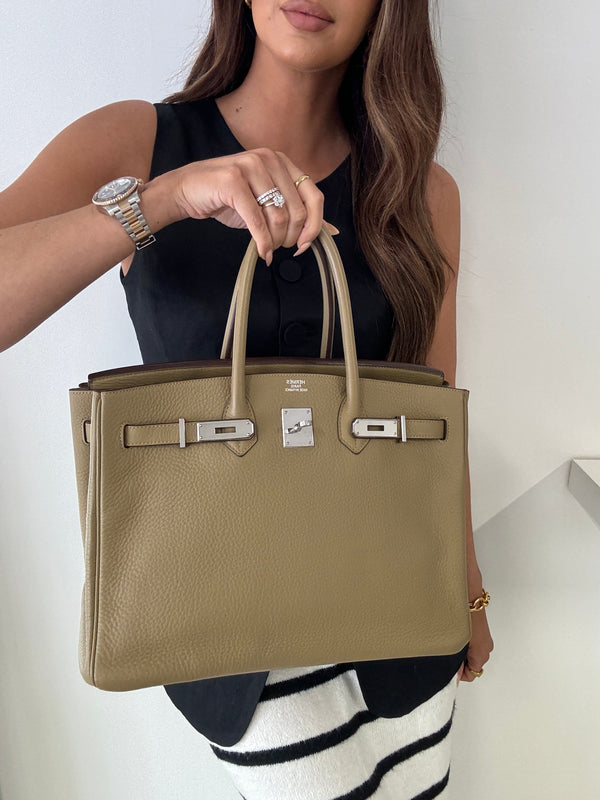 Hermès Birkin 35 In Trench Clemence PHW