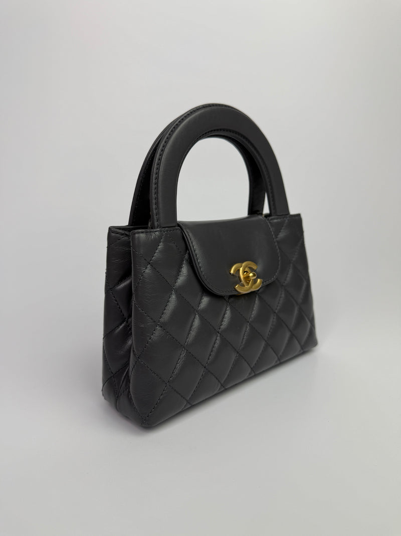 Chanel Mini Kelly Bag In Grey Calfskin GHW