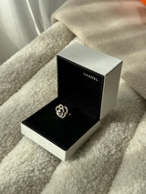 chanel white gold and diamond camelia ring