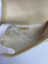 Chanel Boy Bag Medium In Cream Lambskin GHW