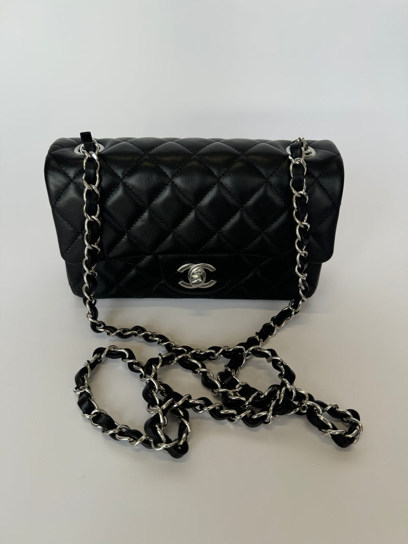 Chanel Mini Rectangle In Black Lambskin SHW