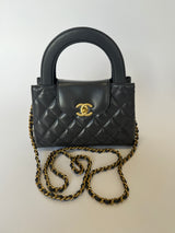 Chanel Mini Kelly Bag In Grey Calfskin GHW