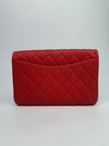 Chanel Classic Flap Clutch With Chain Coral  Caviar SHW