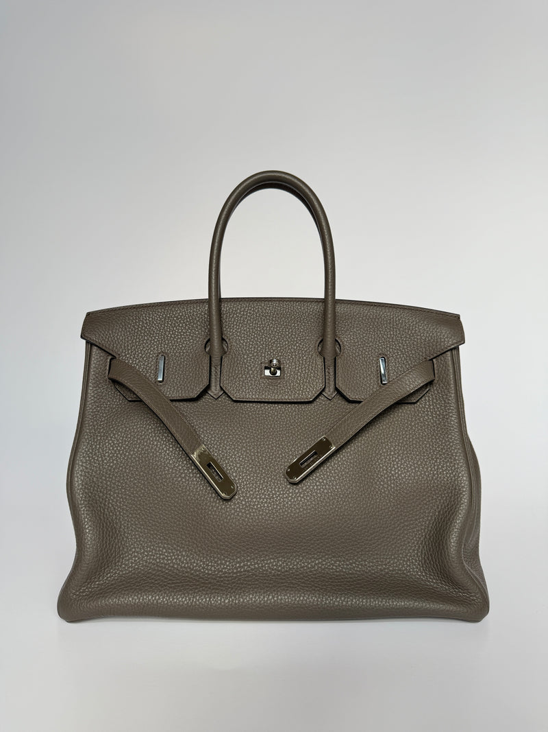 Hermès Birkin 35 In Gris Etain Togo PHW