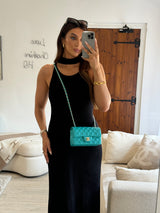 Chanel Mini Rectangle Flap Bag In Turquoise Lambskin GHW