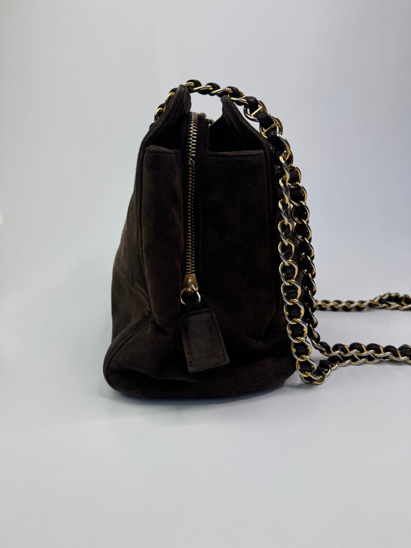 Prada Dual Handle Chain Tote Bag