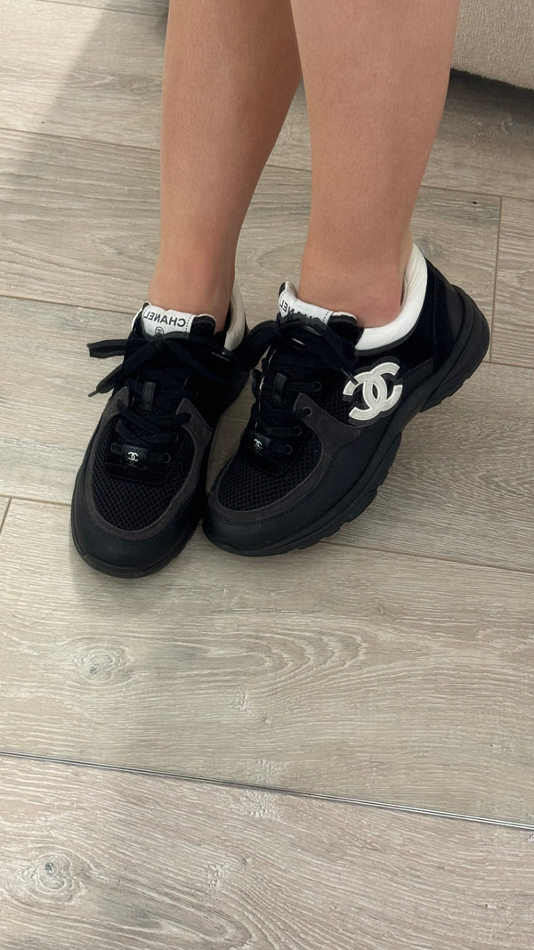 Chanel Black Logo Sneakers(Size 36/UK 3)
